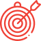 Icono que representa una diana con una flecha en el centro