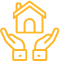 Icono que muestra una casa entre dos manos